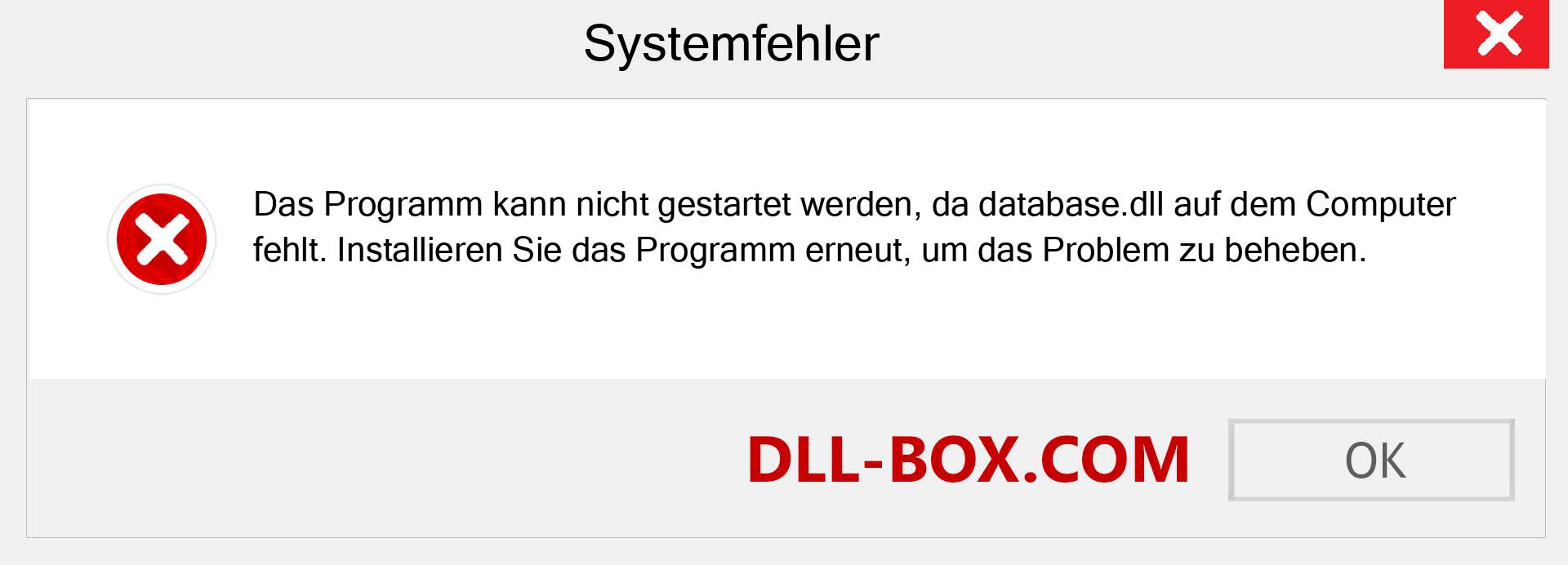 database.dll-Datei fehlt?. Download für Windows 7, 8, 10 - Fix database dll Missing Error unter Windows, Fotos, Bildern